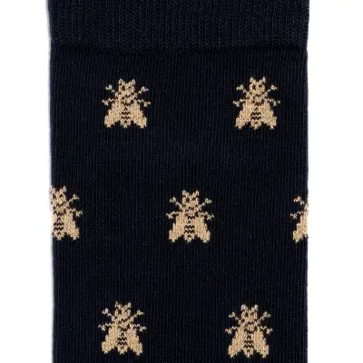 Mi chaussettes jersey Les Abeilles d'or Marine — photo 2