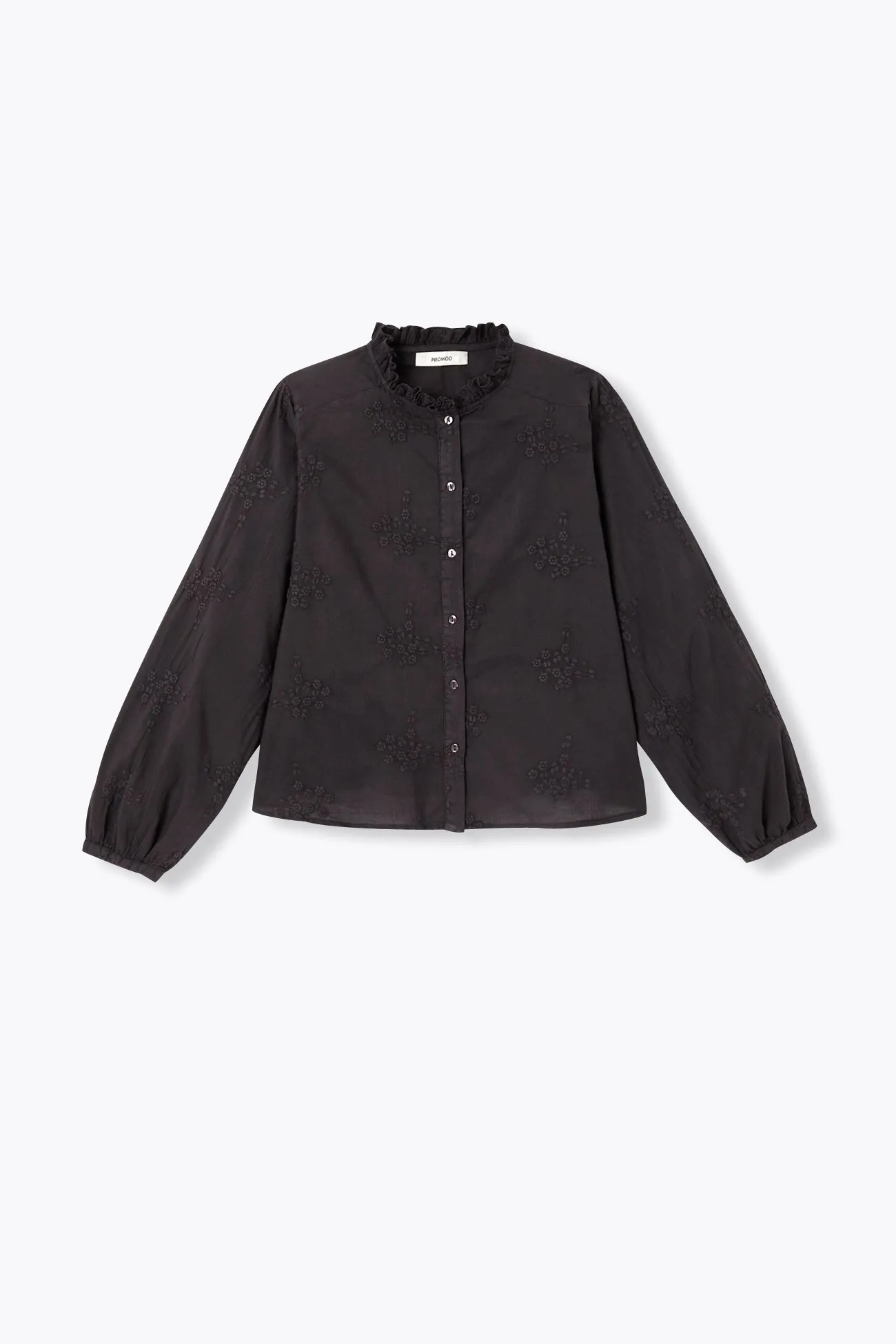 Chemise en cotonnade brodée