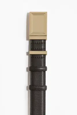 Ceinture en cuir - Taupe foncé — photo 2