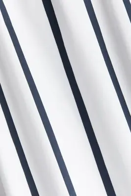 Jupe en popeline avec détail à nouer - Blanc/rayures bleu marine — photo 4