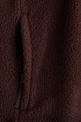 Veste sans manches Regular Fit en tissu Teddy bear - Brun expresso — photo 5