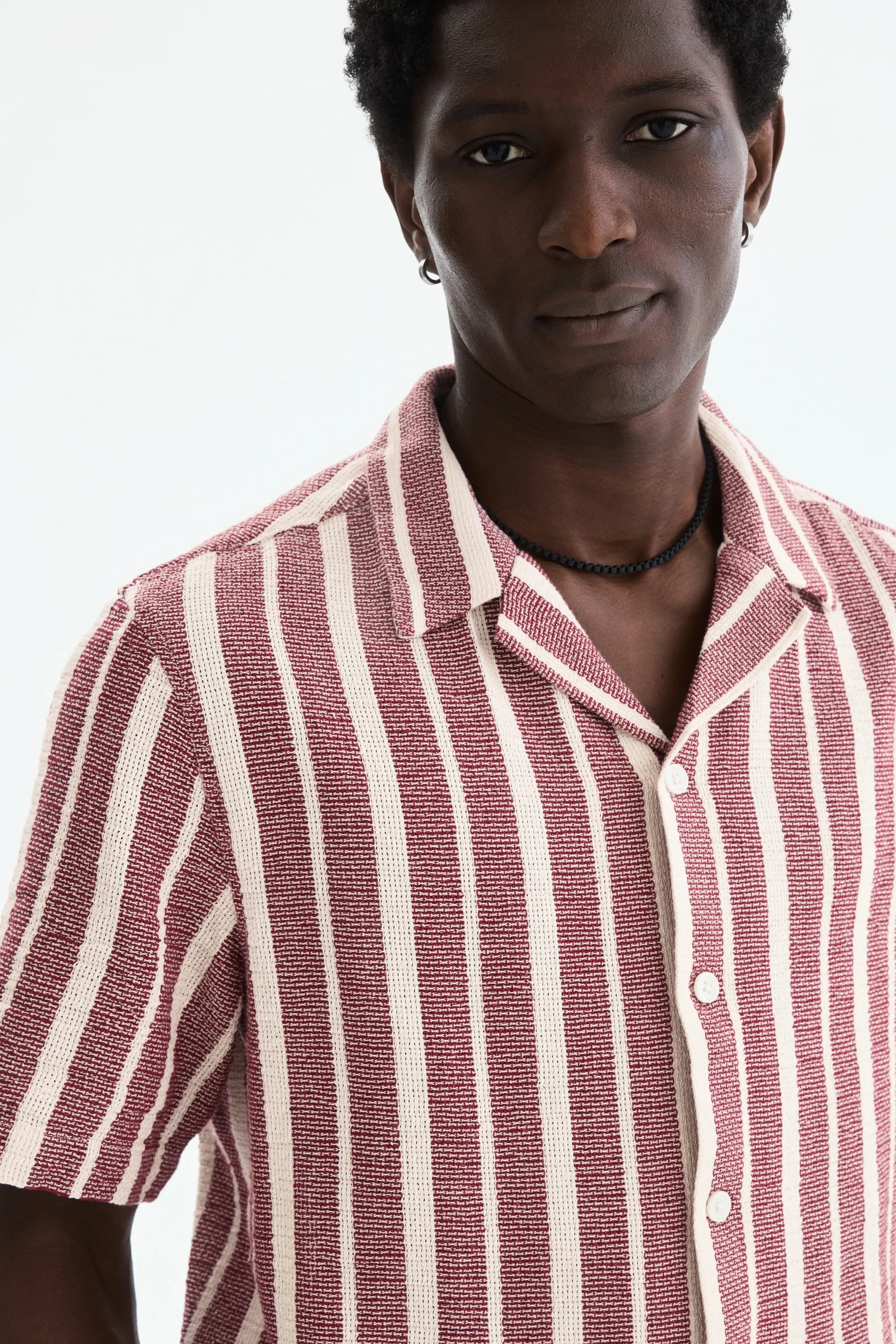 Chemise Regular Fit - Rouge foncé/rayé