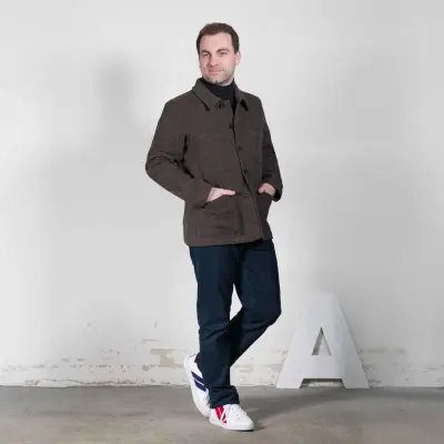 Unlined Herringbones pattern Melton Jacket VETRA — photo 1