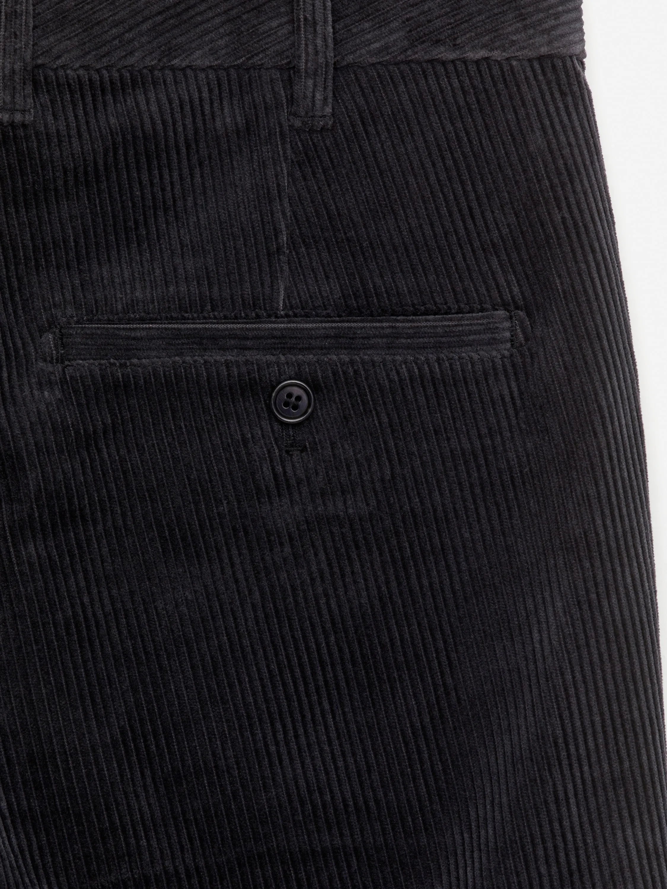 Pantalon chino droit en velours côtelé - Bleu foncé