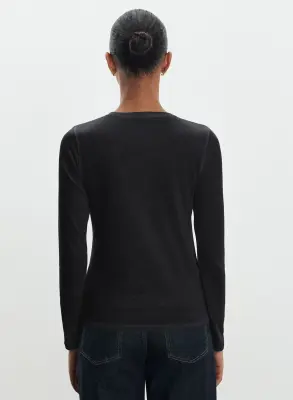 T-shirt en coton organique et cachemire — photo 2