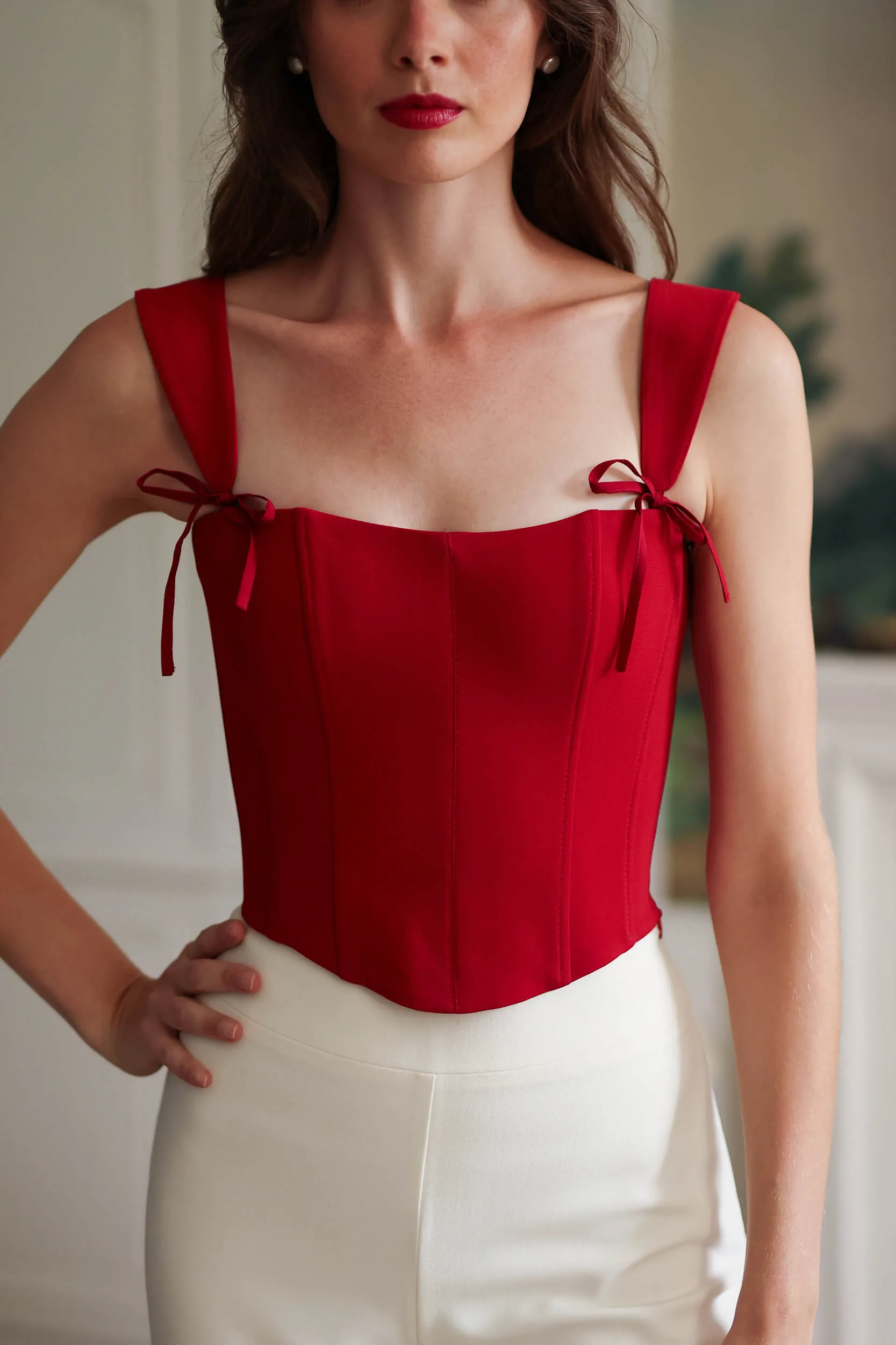 Jeanette Corset Top - Bordeaux