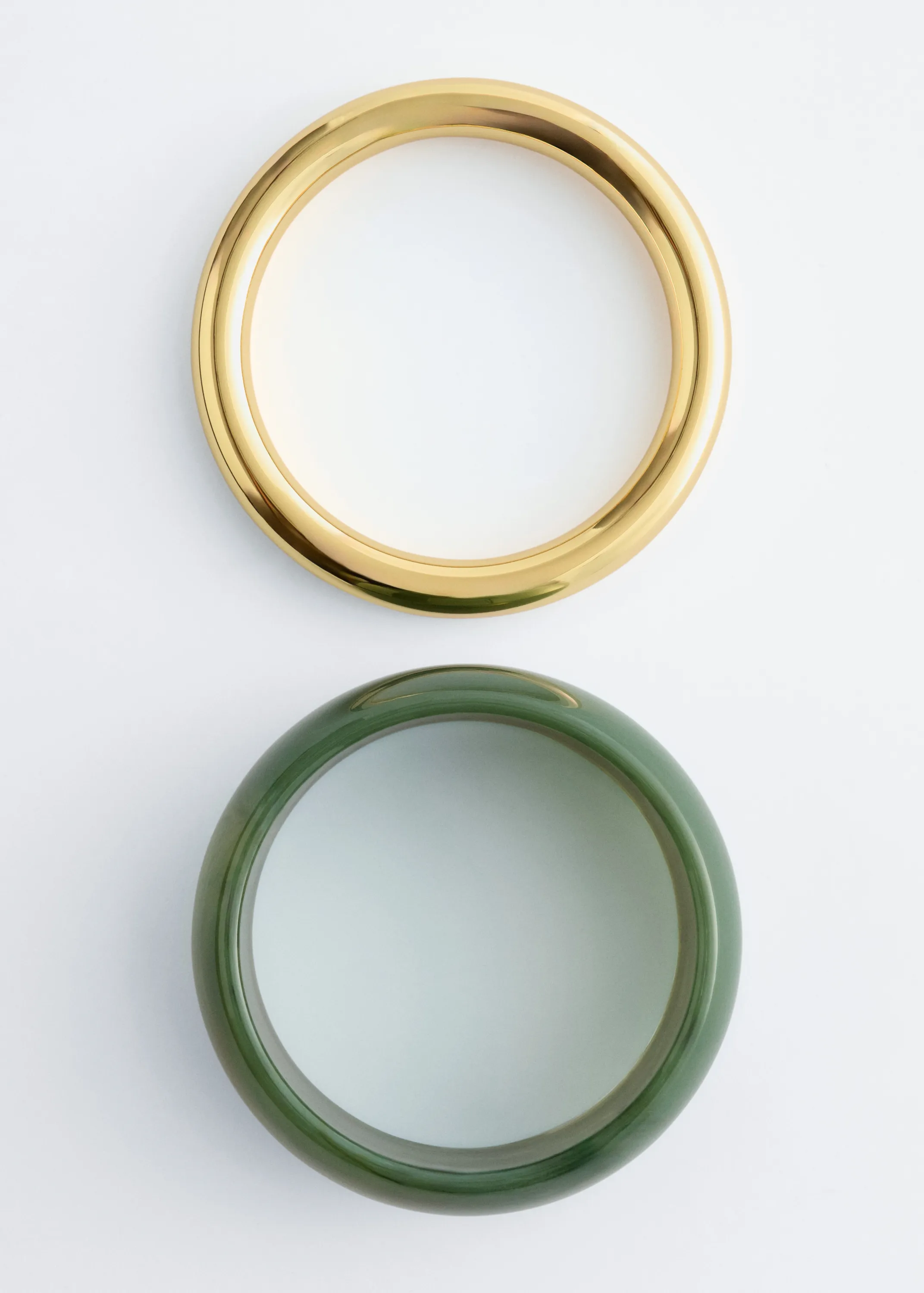 Ensemble de bracelets manchettes - Doré/Vert