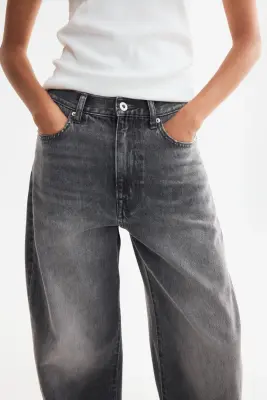 Straight Regular Waist Jeans - Gris denim — photo 2