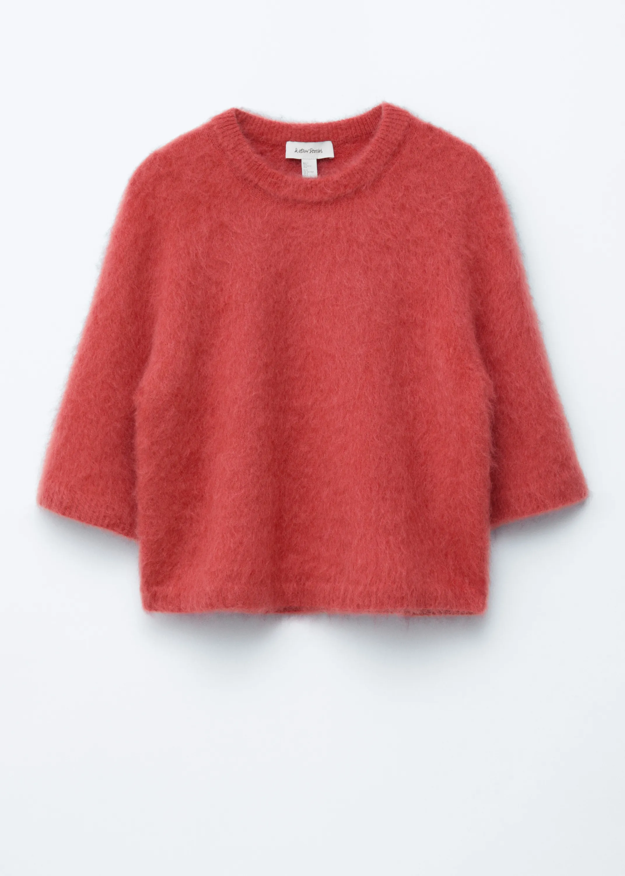 T-shirt en maille de mohair mélangé - Rouge
