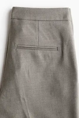 Pantalon évasé en laine mélangée - Grège chiné — photo 2