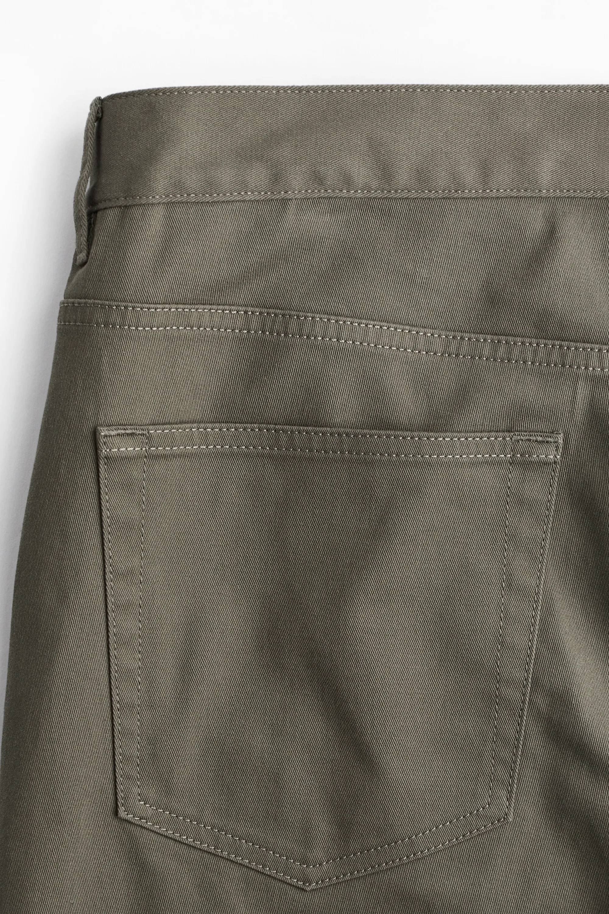 Pantalon Slim Fit en twill de coton - Vert kaki