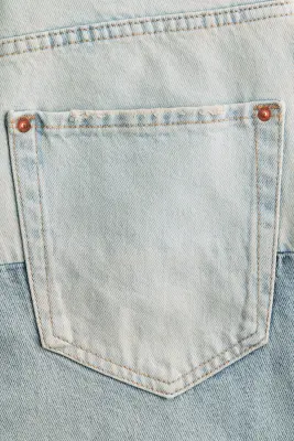 Straight Regular Waist Jeans - Bleu denim pâle/bleu denim — photo 5