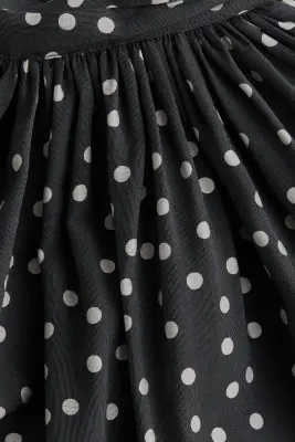Blouse à manches ballon - Noir/pois — photo 2