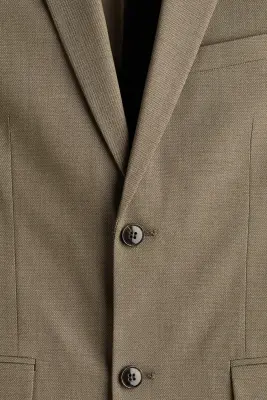 Veste Slim Fit à fermeture droite - Vert kaki — photo 4