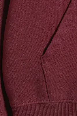 Sweat à capuche coupe standard à manches raglan - Rouge foncé délavé — photo 3