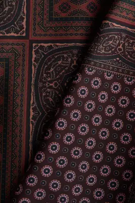 Robe longue avec dos nu - Bordeaux/motif — photo 5