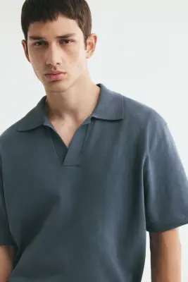 Polo Relaxed Fit - Turquoise foncé — photo 1