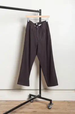 Still By Hand –  W/N wide pants PT08263OS – DARK BROWN — photo 3