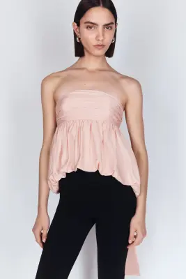 Top bandeau avec base à effet boule - Rose pêche — photo 2