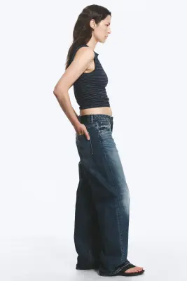 Jean droit ample taille basse Missy - Milano Blue - Bleu foncé — photo 4