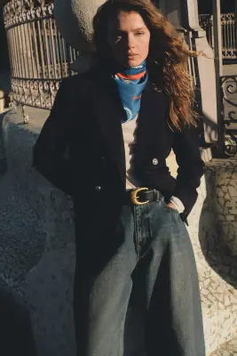 Blazer à fermeture croisée - Bleu marine — photo 4