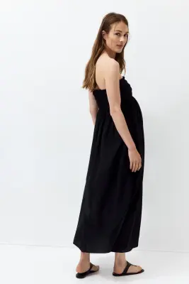 MAMA Robe bandeau smockée - Noir — photo 3