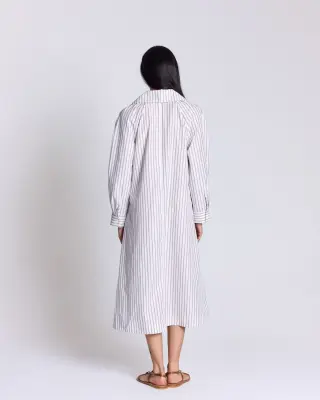 Robe Segolene rayures rouge fond blanc — photo 2