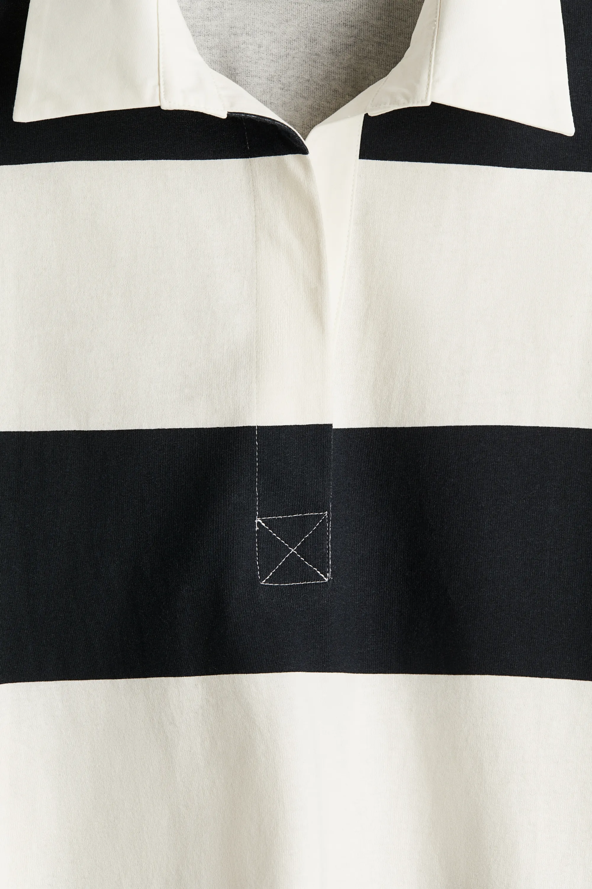 Polo Loose Fit - Blanc/rayures bleu marine