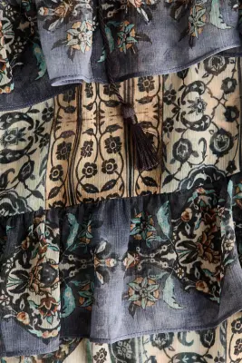 Robe tunique volantée - Bleu foncé/motif — photo 5