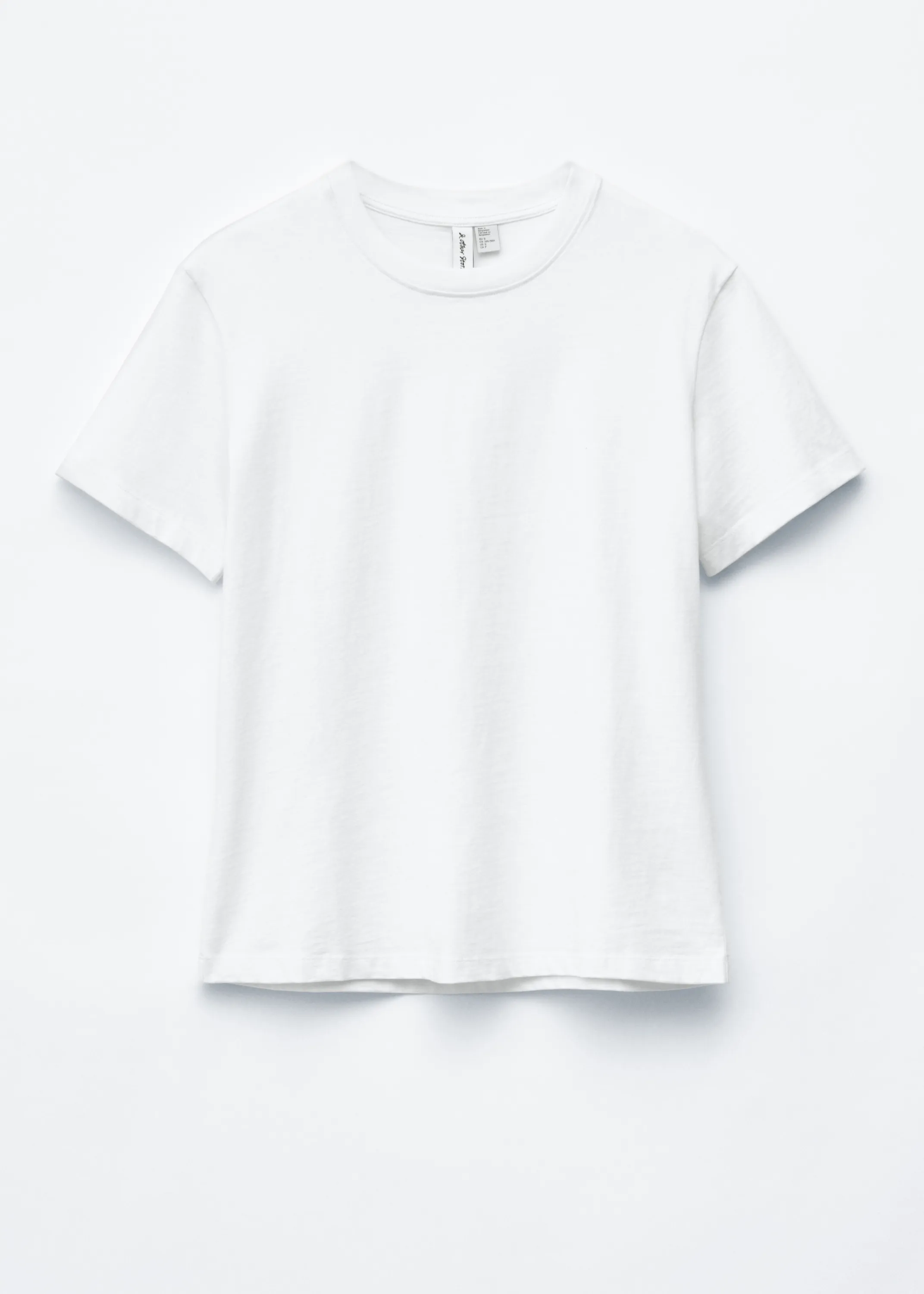 T-shirt en coton à col rond - Blanc