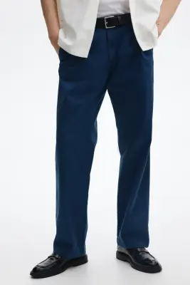 Chino Relaxed Fit en coton - Bleu foncé — photo 1