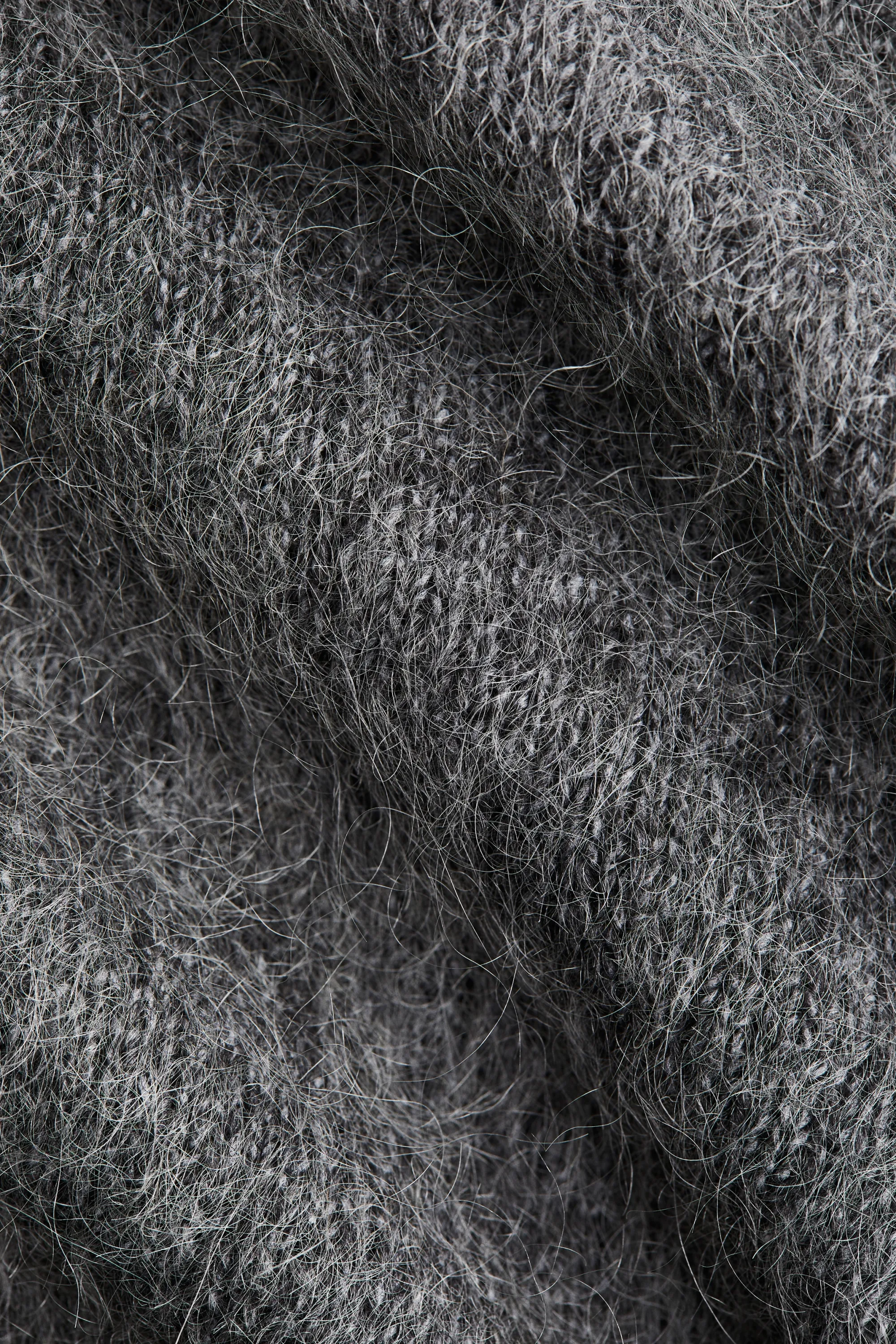 Pull oversize en mohair mélangé - Gris foncé chiné