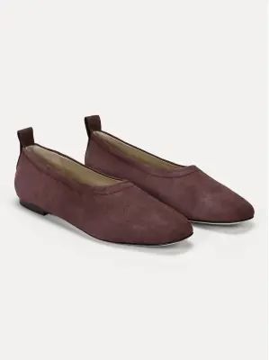 Nouveau ! POMANDÈRE Chaussures Slippers Suède M114 Burgundy — photo 2