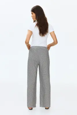 MAMA Pantalon texturé avec cordon de serrage - Noir/carreaux — photo 2