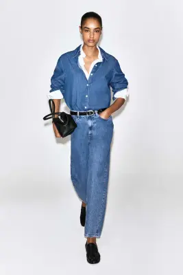 CHEMISE LONGUE EN DENIM - BLEU — photo 3