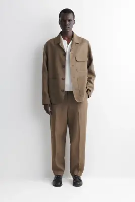 BLAZER FLOU EN LIN - SABLE — photo 1