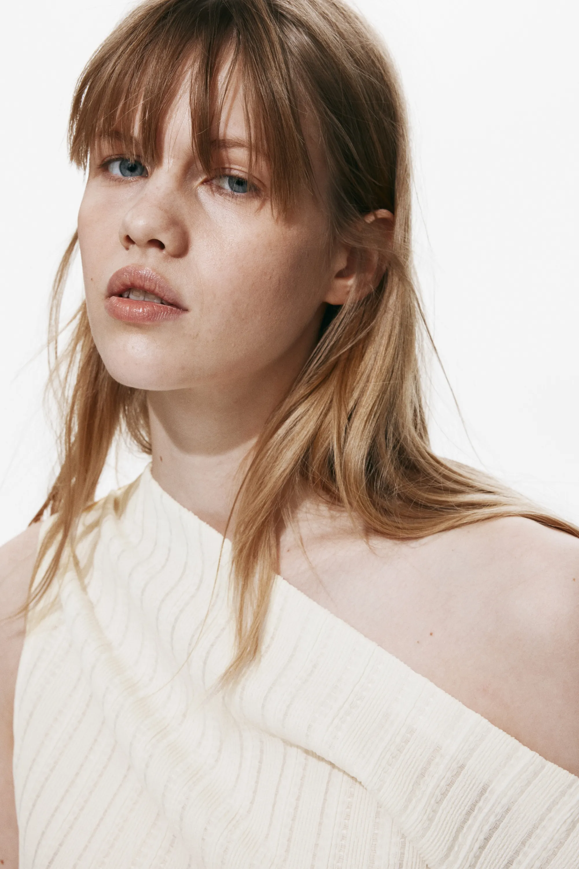 Top asymétrique texturé - Crème