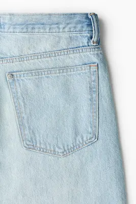 Short Baggy en denim avec coutures tournantes - Bleu denim clair — photo 5
