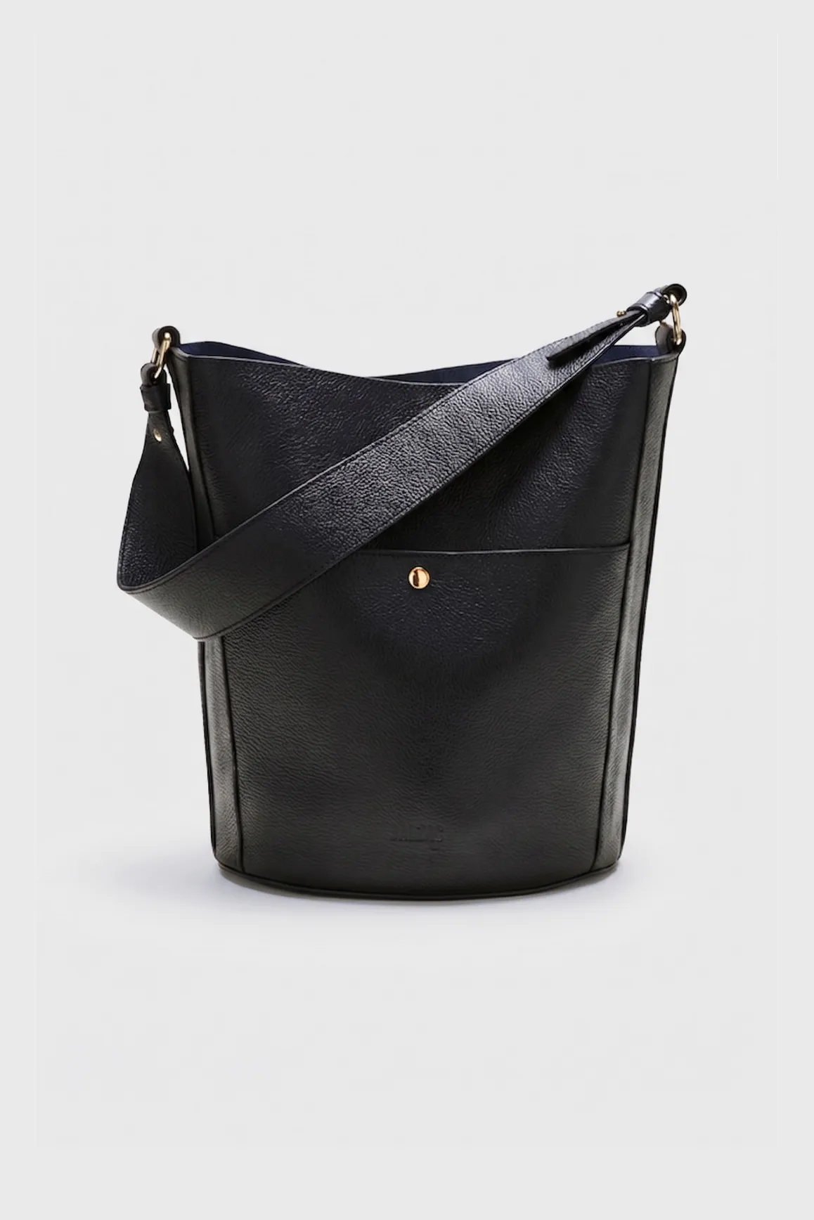 Sac Grand Sofia grainé noir intérieur marine