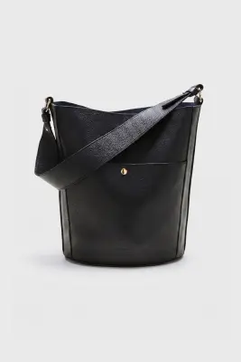 Sac Grand Sofia grainé noir intérieur marine
