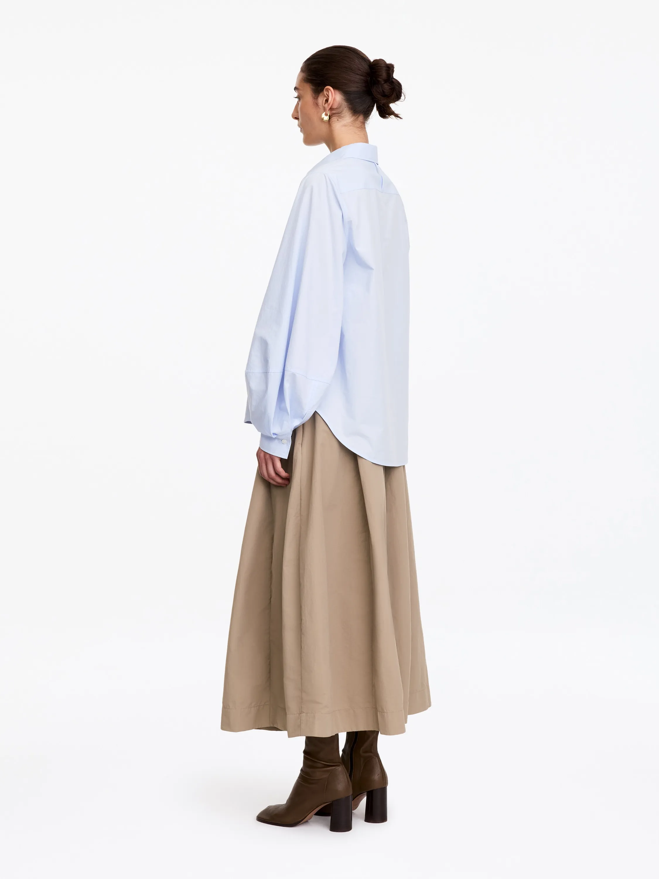 Jupe à panneaux en nylon - Beige
