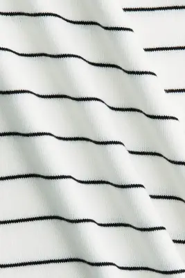 T-shirt en maille fine - Blanc/rayures noires — photo 3