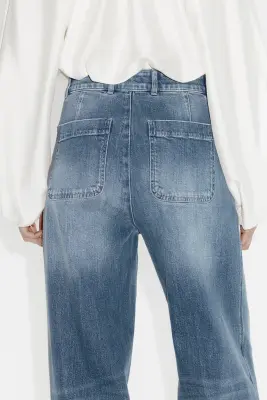 Wide High Jeans - Bleu denim — photo 4