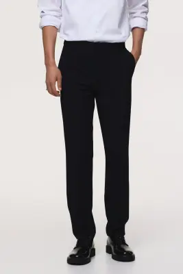 Pantalon chic Slim Fit - Bleu foncé — photo 2