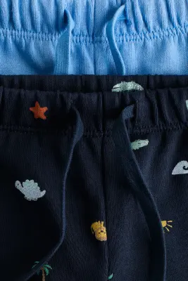 Lot de 2 shorts en molleton - Bleu marine/motif — photo 1