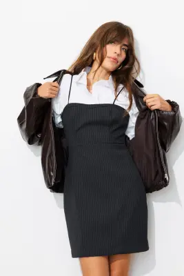 Robe courte bustier à rayures — photo 2