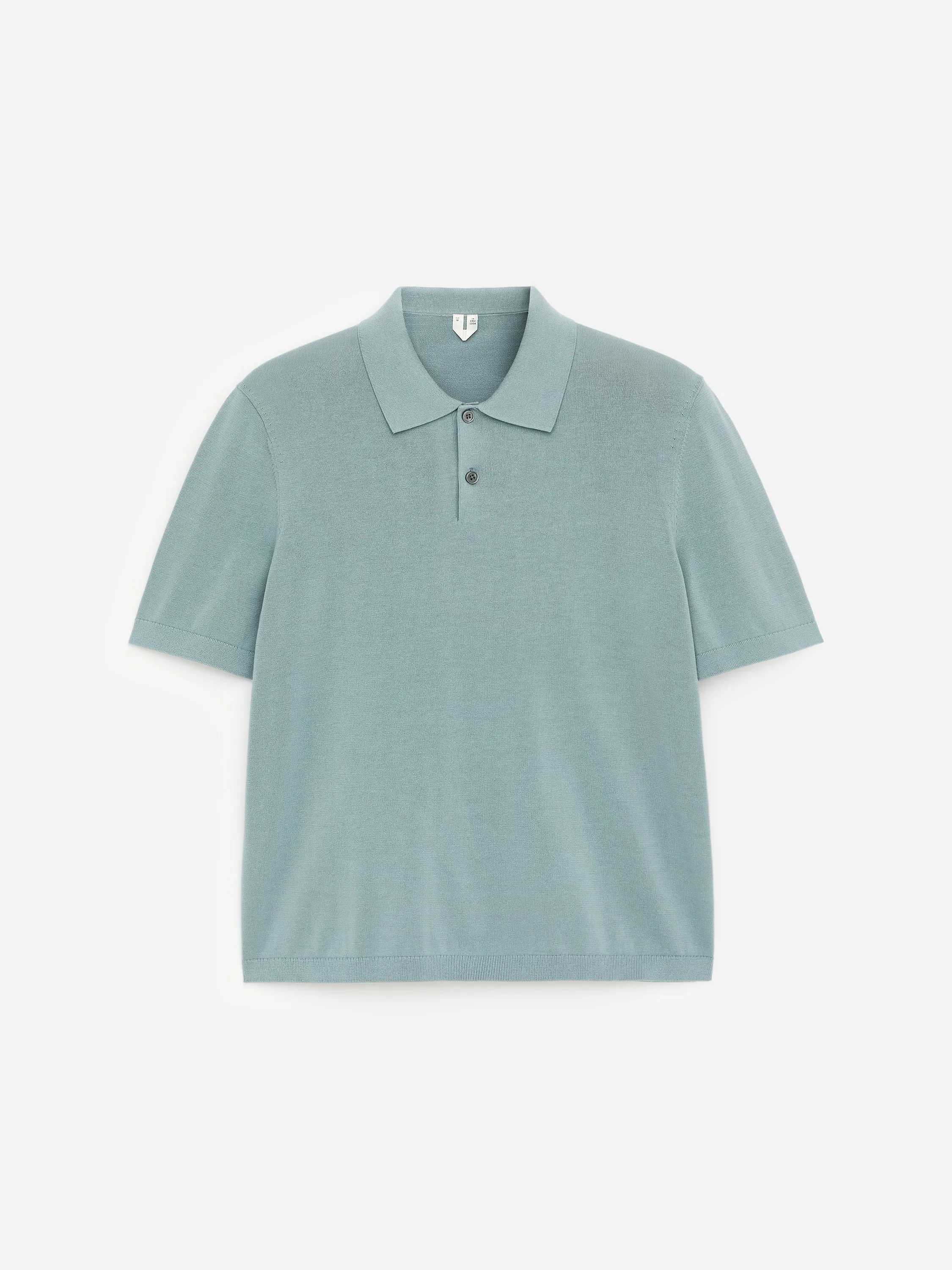 Polo en maille fine - Turquoise poudré