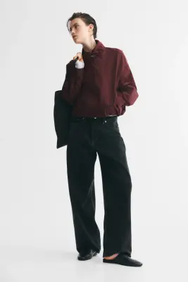 Veste à col foulard avec base à effet boule - Brun rouille — photo 1