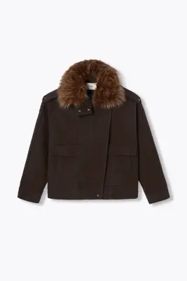 Manteau court à col montant