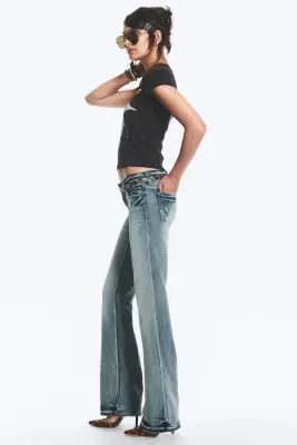 Jean bootcut skinny taille basse Booty Bei - Blue Moon - Bleu moyen — photo 2
